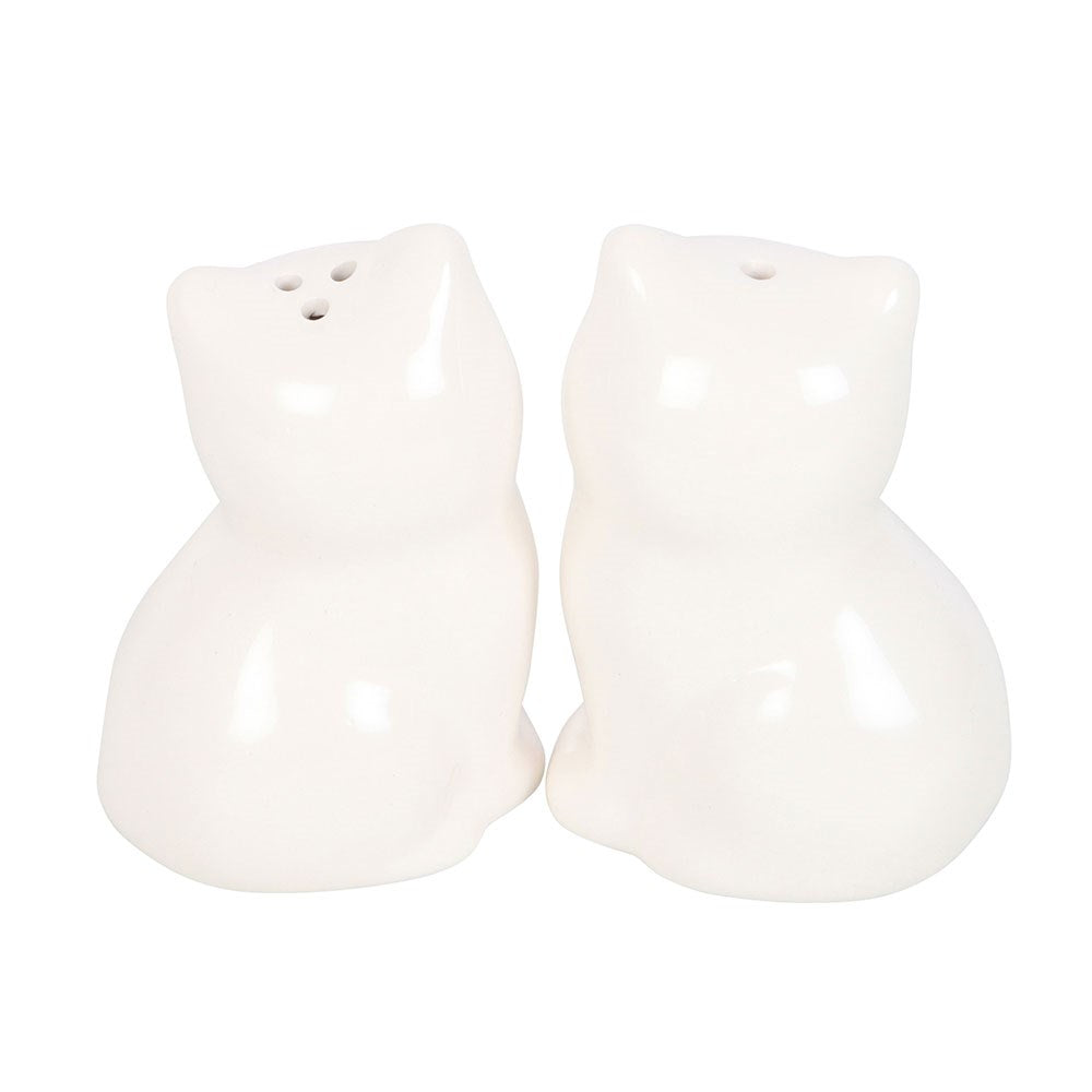 White Cat Shaped Salt and Pepper Shakers Cruet Set