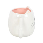 White Cat Shaped Ceramic Mug with Tail Handle