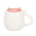 White Cat Shaped Ceramic Mug with Tail Handle