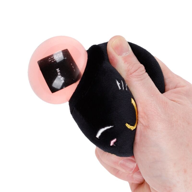 Pink fortune teller ball revealed from Lucky the Black Cat plush