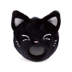Lucky the Black Cat plush fortune teller toy with smiling closed eyes
