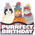 Emma Ball Cats in Hats Die Cut Birthday Greetings Card