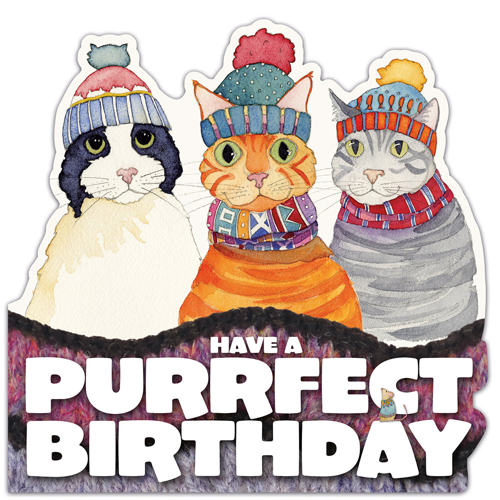 Emma Ball Cats in Hats Die Cut Birthday Greetings Card
