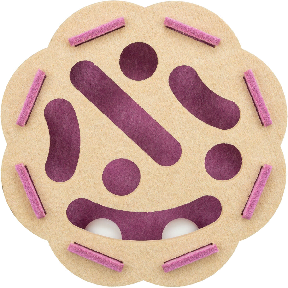 Trixie Hole ‘n’ Roll Felt Flower Cat Strategy Activity Fun Toy