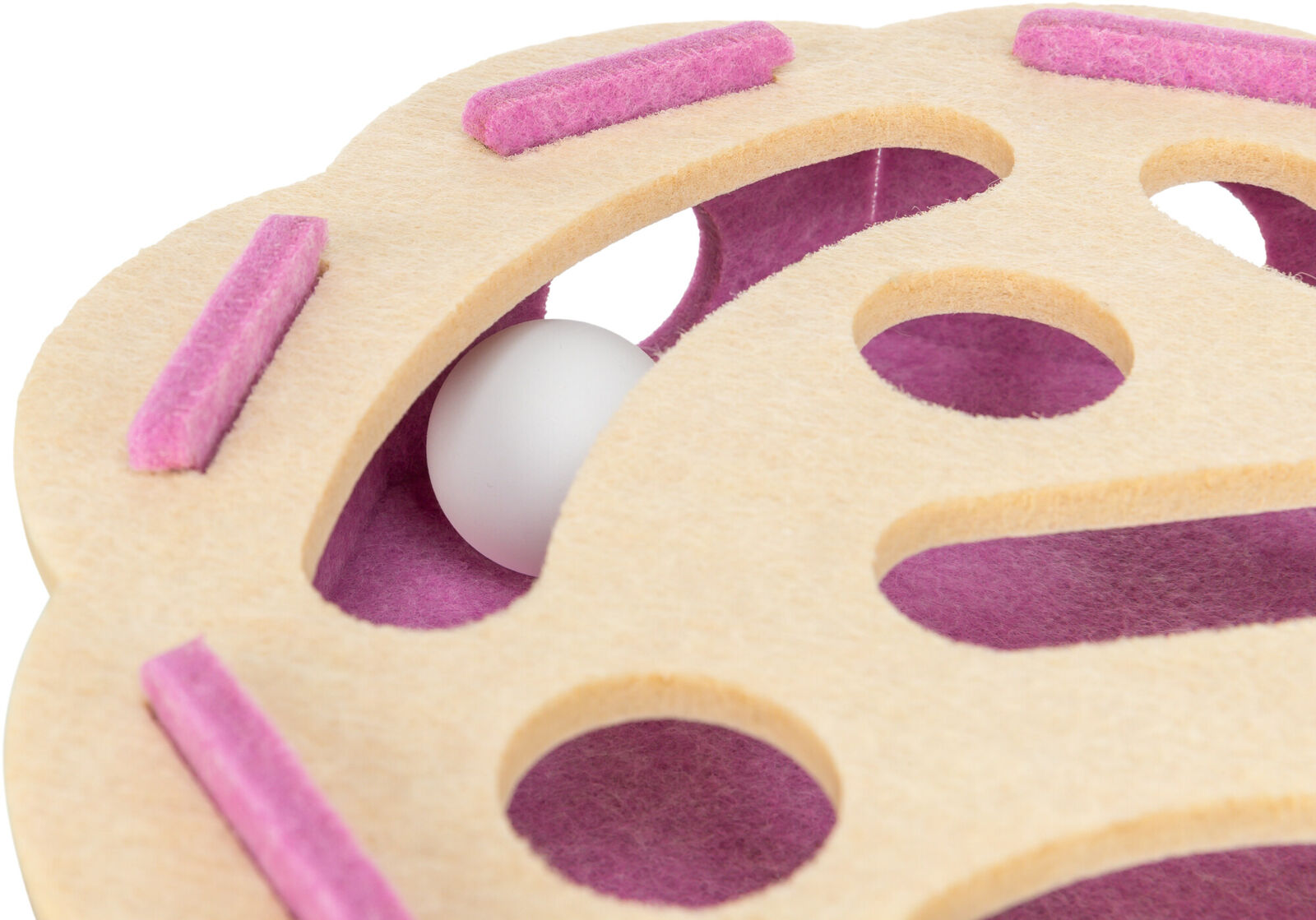 Trixie Hole ‘n’ Roll Felt Flower Cat Strategy Activity Fun Toy