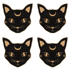 Mystic Mog Cat Face MDF Coaster Set in Holder