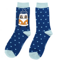 Miss Sparrow Ladies Bamboo Socks 'Road Trip Cats' Navy