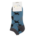Mr Heron Men's Bamboo Trainer Socks 'Lucky Cats'