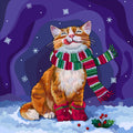 EXCLUSIVE DESIGN! 5D Diamond Art Kit: Cat & Scarf
