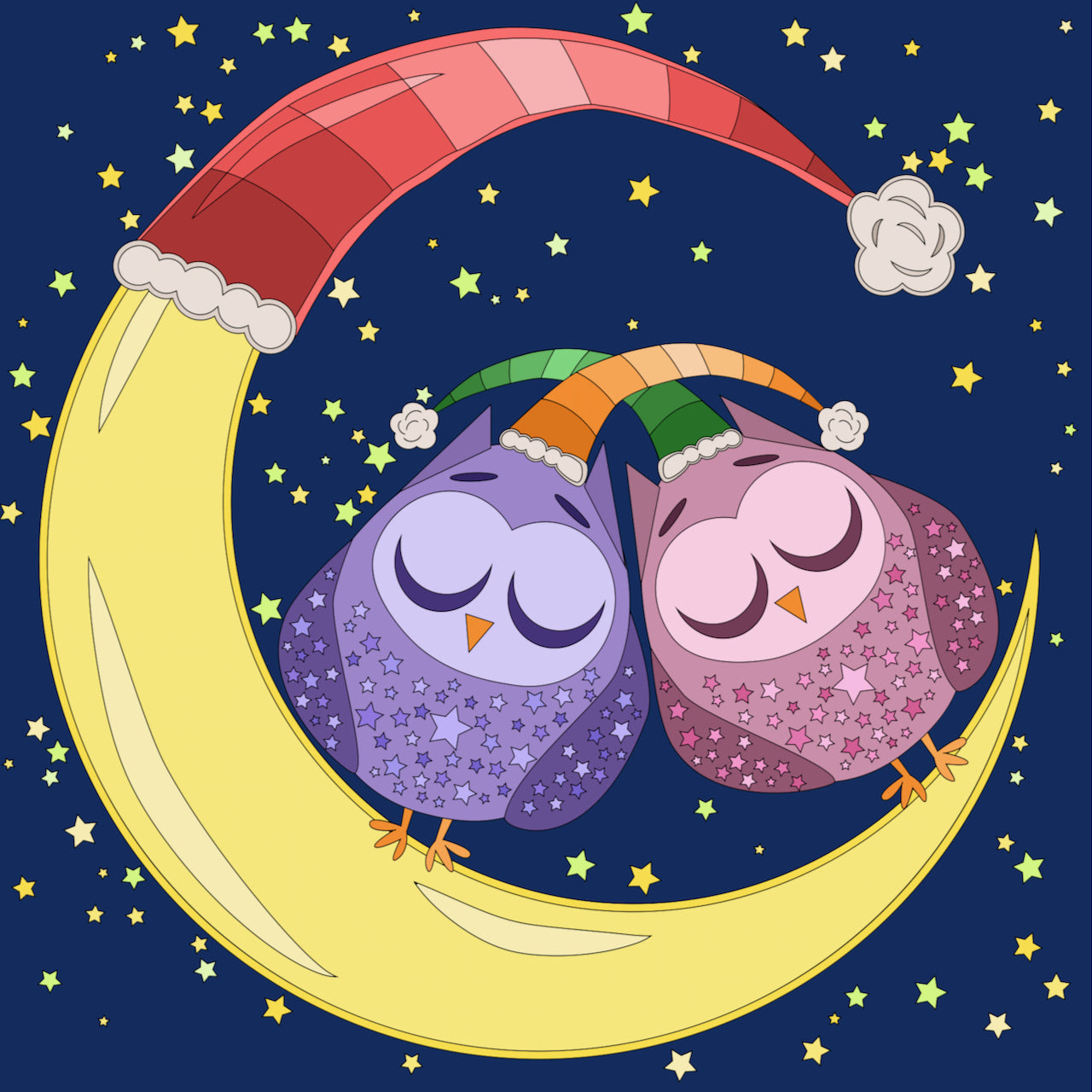 EXCLUSIVE DESIGN! 5D Diamond Art Kit: Owls Moon