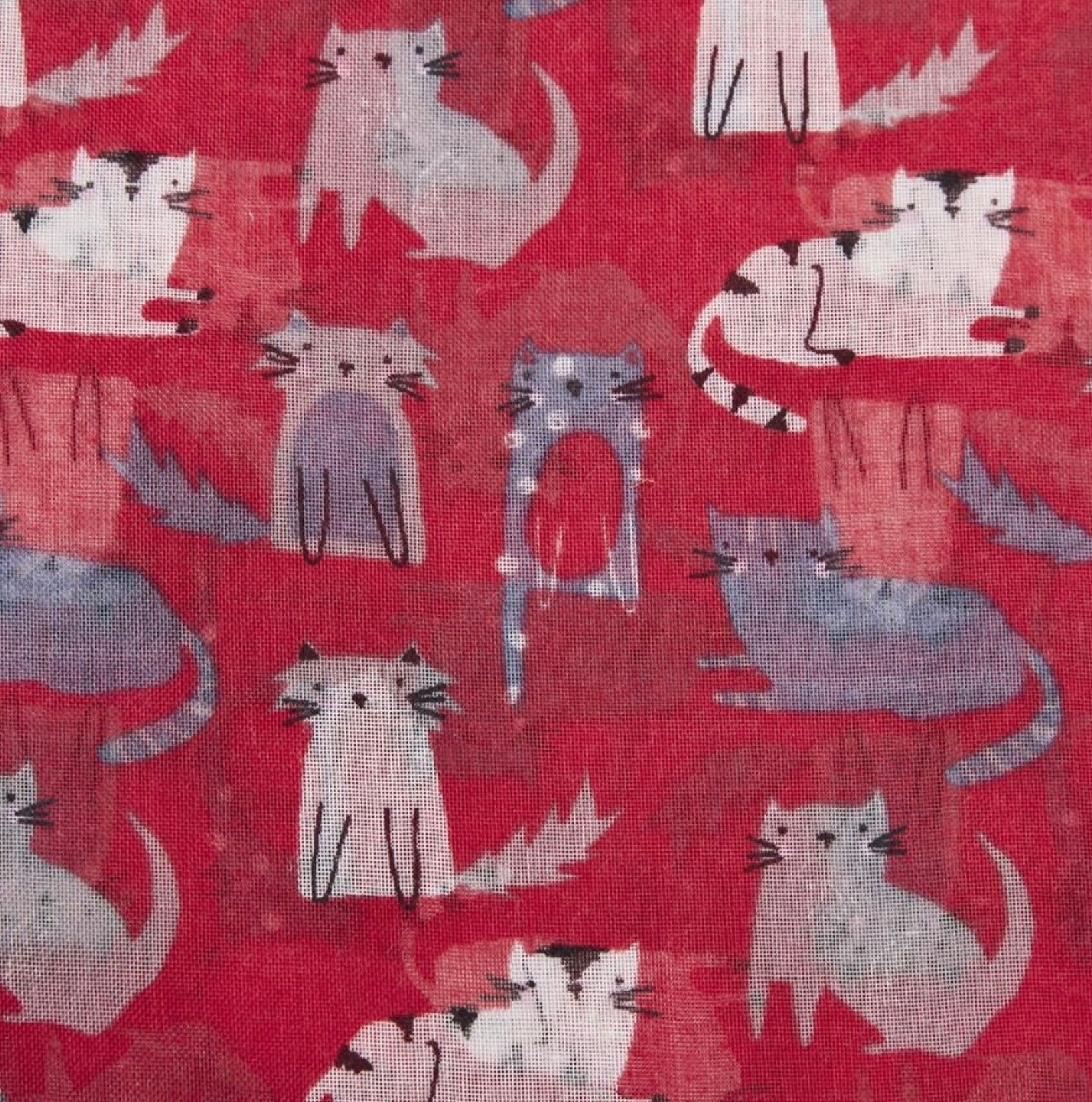 Miss Sparrow Soft Kitty Cat Scarf in Red – Stylish Cat Lover Gift