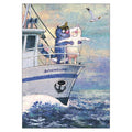 ‘The Adventure’ Cat Large Greetings Card - Rita Zeniuk