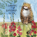 Alex Clark Classic Square Cat Card - Garden Fence