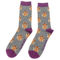 Mr Heron Men's Bamboo Cat Socks 'Tigers' Grey