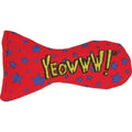 Red Yeowww! Stinky Sardine catnip toy with blue star design