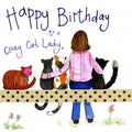 Greeting & Note Cards Alex Clark Large Sparkle Card - Crazy Cat Lady