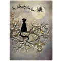 Christmas Cards Bug Art Christmas Card - Moon Cat (Single) BCW540