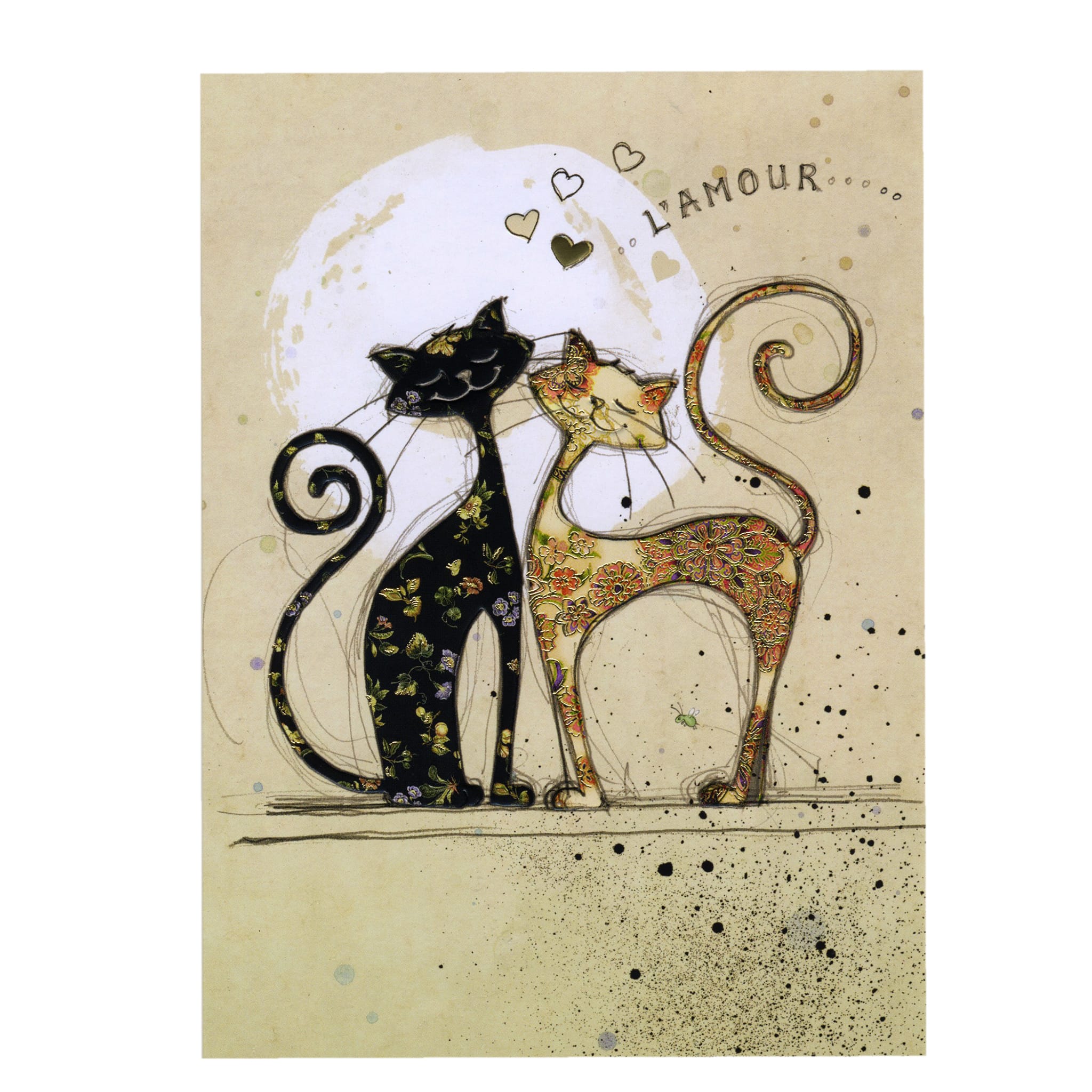 Greeting & Note Cards Bug Art Luxury Greetings Card - Two Lovecats