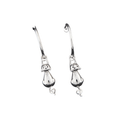 Equilibrium silver plated hanging cat earrings with cute faces and tiny curled tails