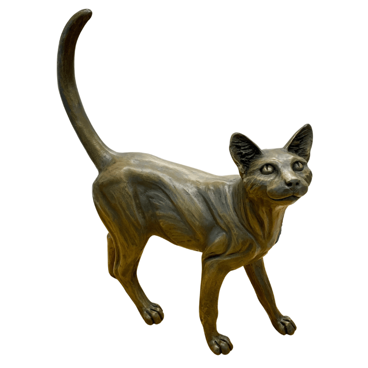 Hungry Cat Cold Cast Bronze Sculpture by Pippa Hill | Luxury Cat Ornament