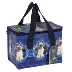 Lisa Parker Hocus Pocus insulated lunch bag with zip fastening, sturdy handles and magical blue-eyed cat design.