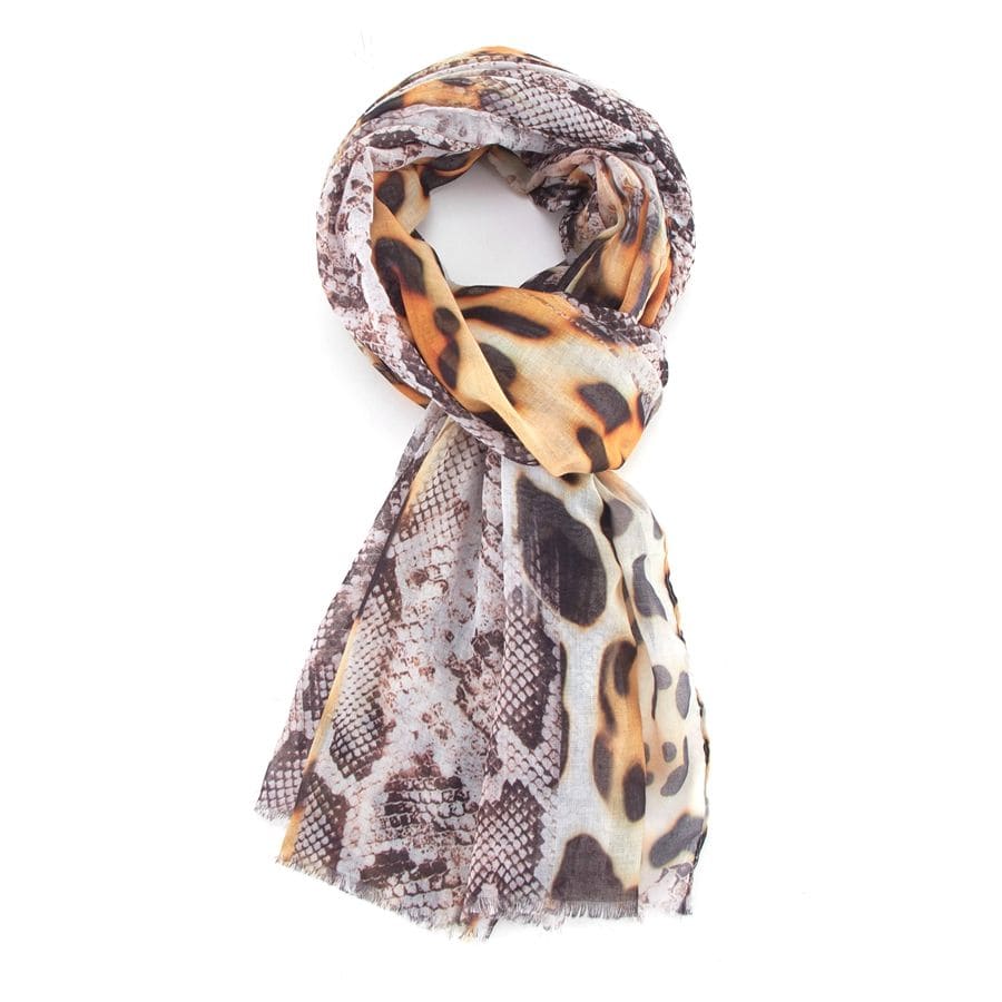 Scarves Miss Sparrow Soft Animal Print Scarf – Brown | Lightweight Ladies Fashion Scarf