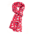 Scarves Miss Sparrow Soft Kitty Cat Scarf – Red | Lightweight Ladies Cat Lover Scarf