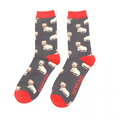 Socks Mr Heron Men's Bamboo Cat Socks 'Lions' – Charcoal