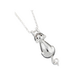 Equilibrium Silver Plated Hanging Cat Necklace
