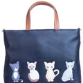 Mala Leather Best Friends Sitting Cats Grab Bag Black