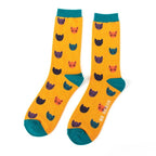Mr Heron Men's Bamboo Cat Socks 'Kitty Faces' One Size